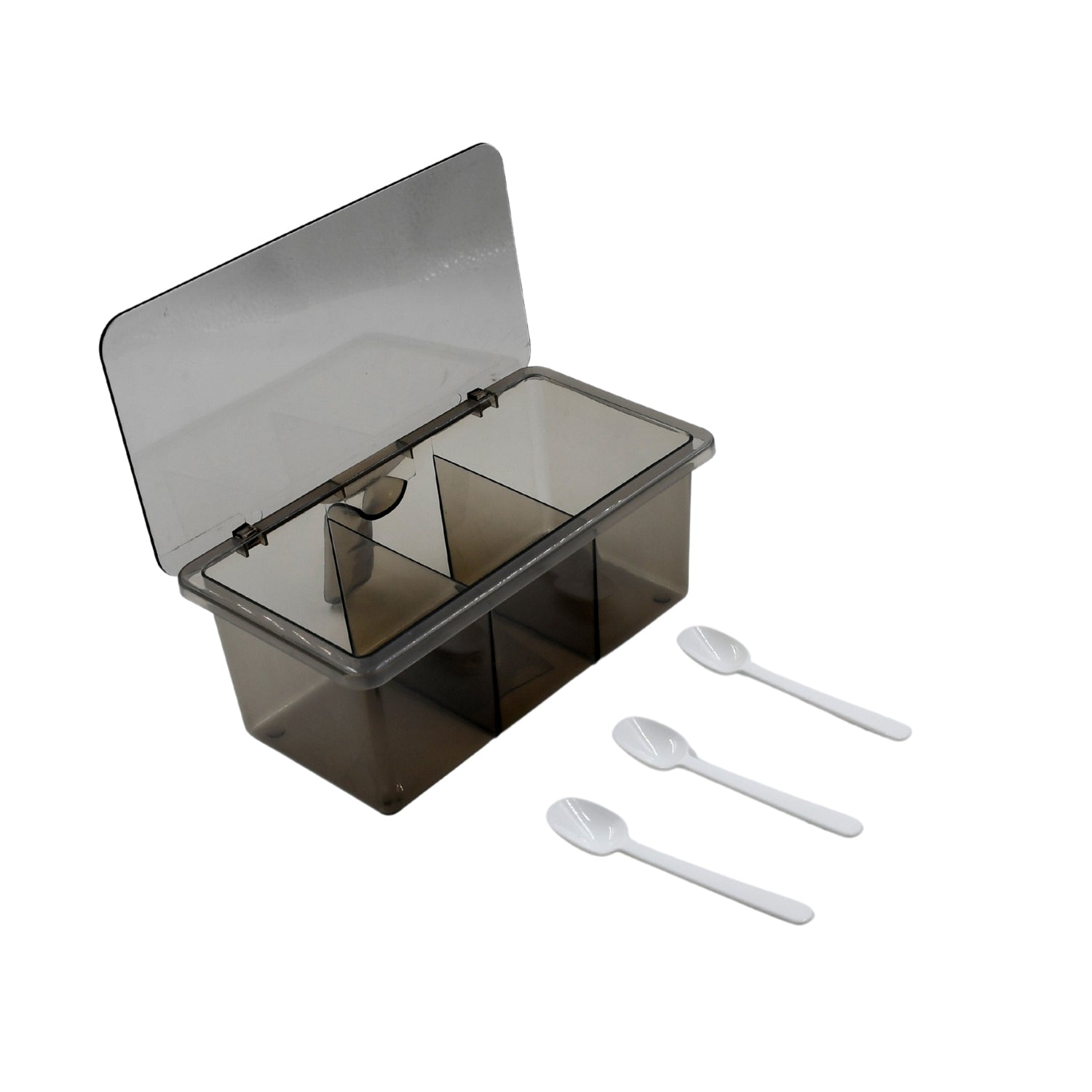 0149 Seasoning Box, Portable Durable 3 Divided Sections with Lid Spice Box Serving Set, for Bars, Restaurants Coffee Shops, Hotels 0149 Seasoning Box, Portable Durable 3 Divided Sections with Lid Spice Box Serving Set, for Bars, Restaurants Coffee Shops, Hotels